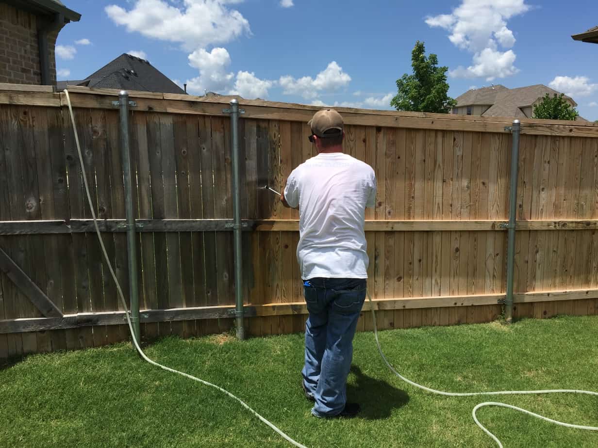 how to clean a cedar fence before staining