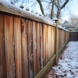 Winter Fence Staining