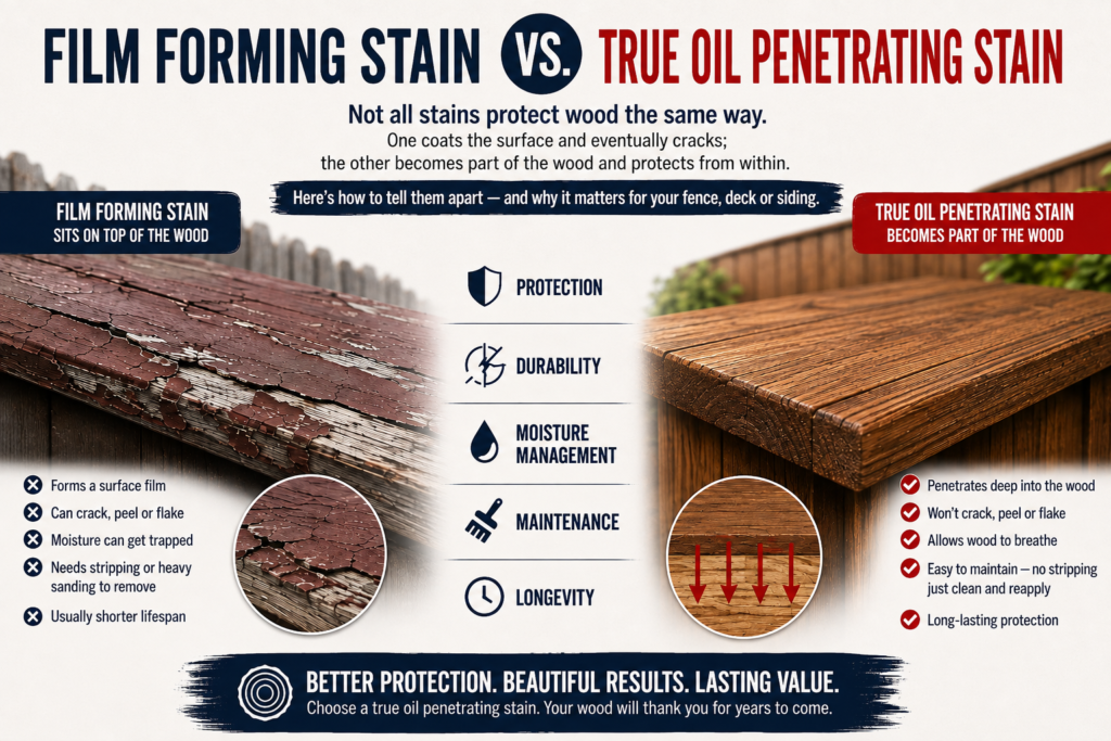 The Difference Between a Film Forming Stain and an oil penetrating stain